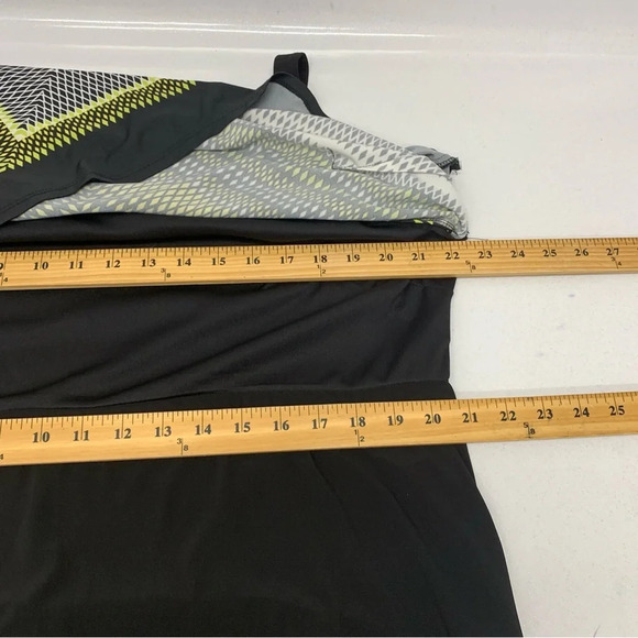 Soho Maxi Dress 2X Overlay Strappy  Black Green Print  Stretch Knit - Picture 8 of 8